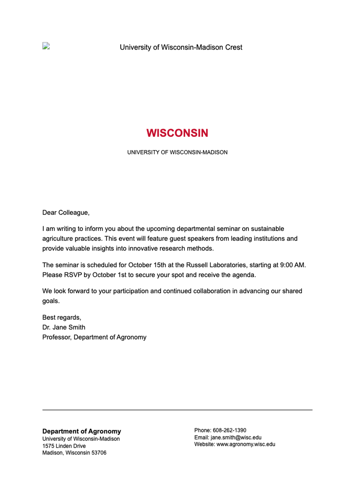 University of Wisconsin Madison official letterhead template_variant_2
